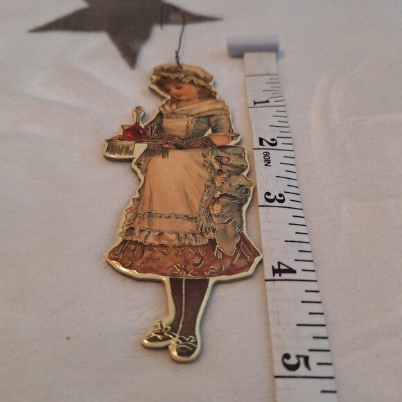Vintage 1988 Merrimack Publishing Victorian Girl 5" Die Cut Christmas Ornament - Picture 7 of 7